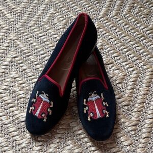 Stubbs & Wootton Black and Red Loafers